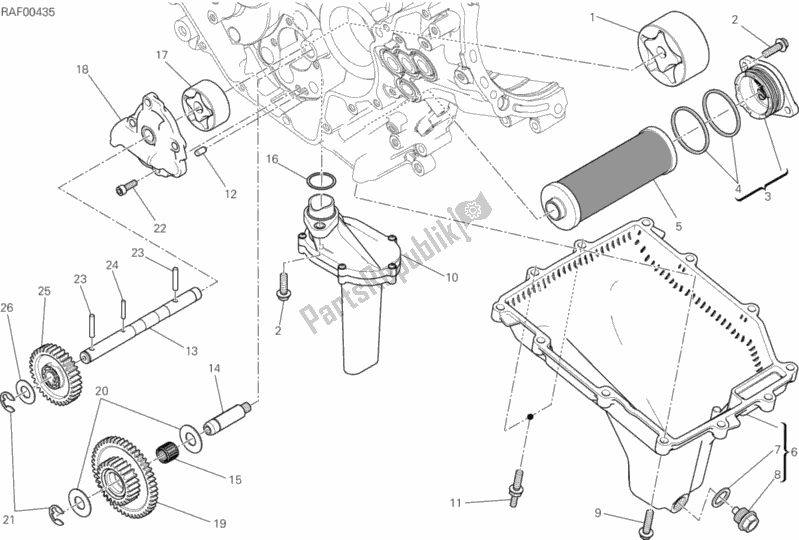 Todas as partes de Filtros E Bomba De óleo do Ducati Superbike 1199 Panigale S ABS USA 2013